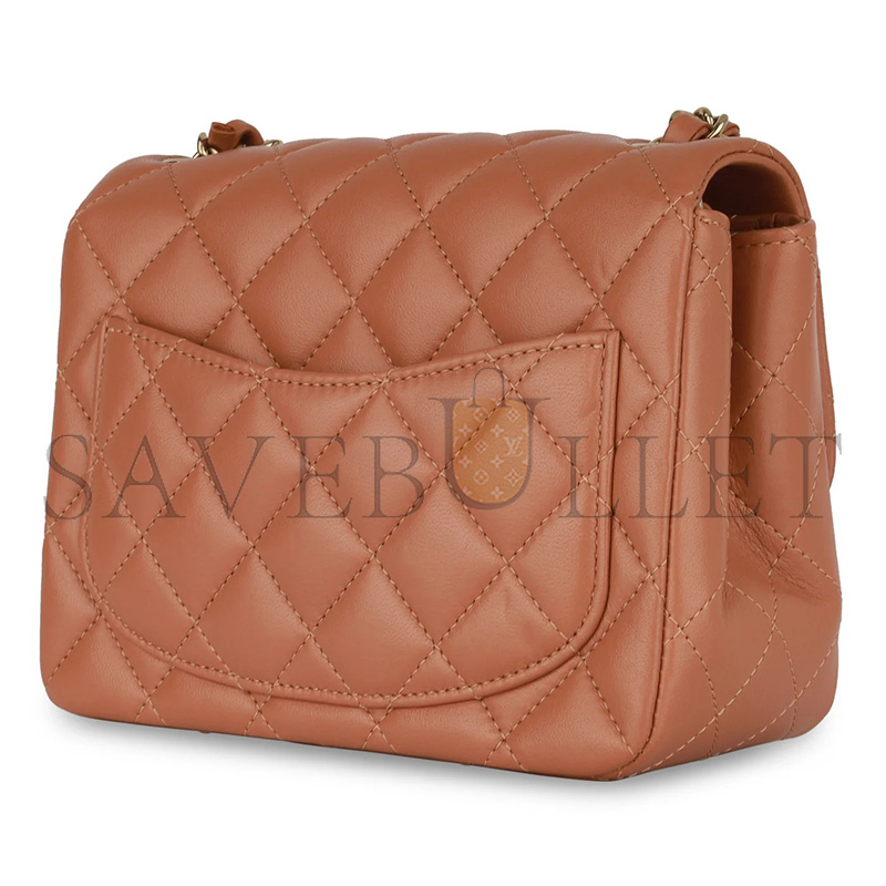 CHANEL MASTER MINI CLASSIC SQUARE FLAP LAMBSKIN HARDWARE AS1115 (17*13.5*8cm)